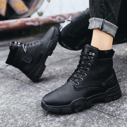 Men High Top Steel Toe Boots Lace Up Work Safety Shoes Army Combat Hiking