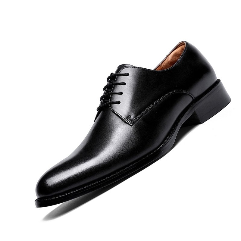 Brand New Men's Genuine Leather Shoes Business Dress Elegant Gentleman Shoes Black British Style Lace Up Wedding Shoes