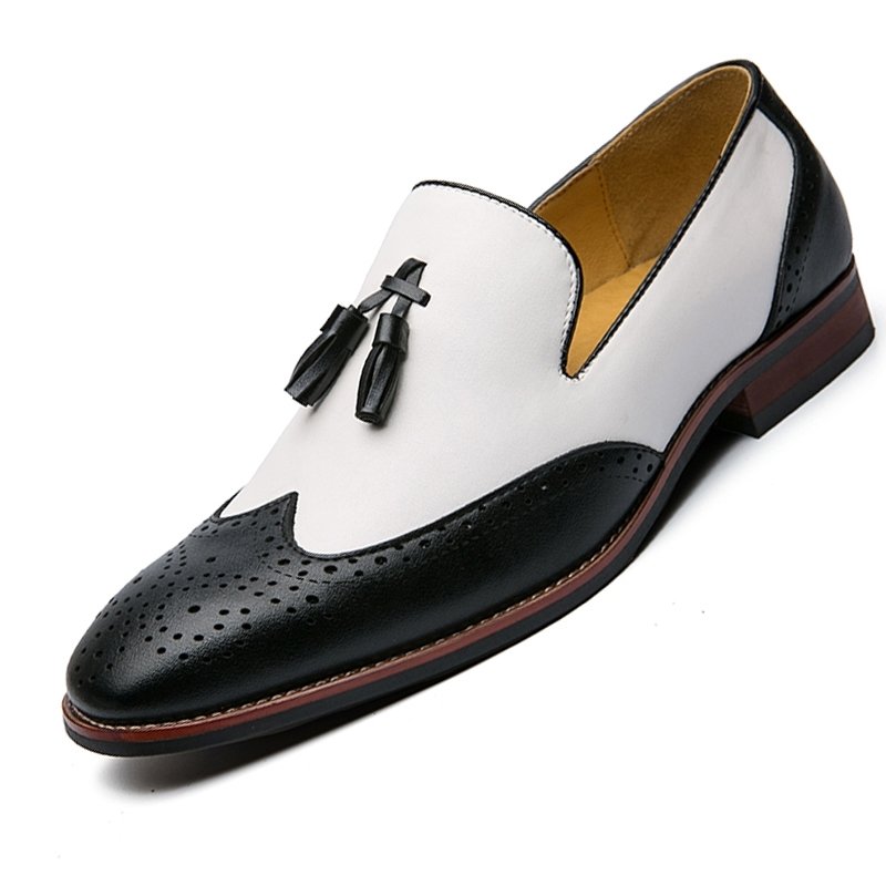 Luxury Brand PU Leather Fashion Men Business Dress Loafers Pointy Black Shoes Party Flats Oxford Breathable Formal Wedding Shoes