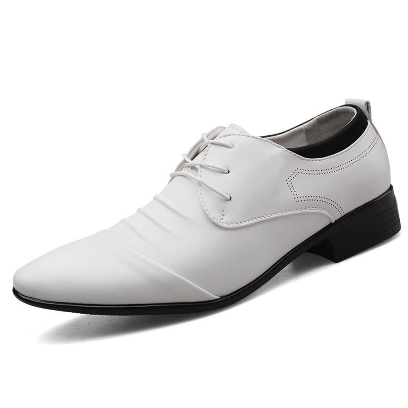 New Men's Fashion British Style Pointed Toe Wedding Business Leather Formal Dress Shoes Summer Flats Shoes Oxfords Men