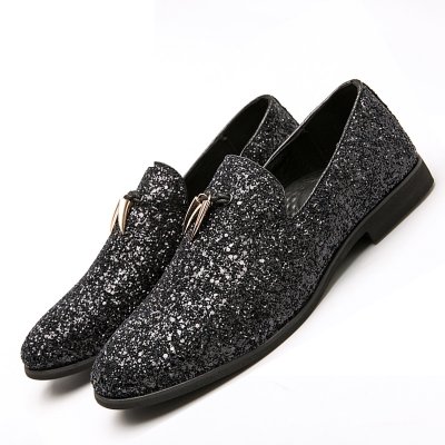 Hot Sale Men Liesure Shine Doug Flat Slip on Party Dress Shoes Casual Pointed Toe Solid Color Wedding Loafer Big Size 37 48